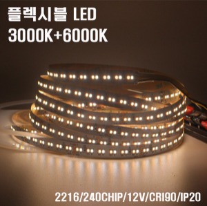 LED FLEXIBLE - 2216 3000K+6500K 12V